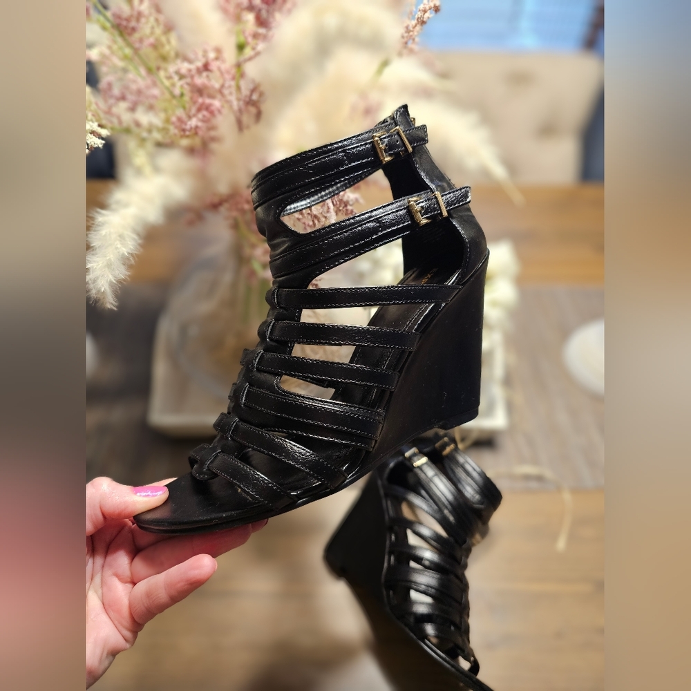 Express Gladiator Strappy Wedge Heels / Sandals - Picture 13 of 16